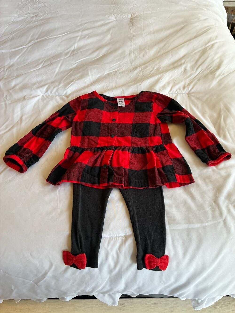 Carter's Buffalo Check Peplum Top & Legging Set
24 months